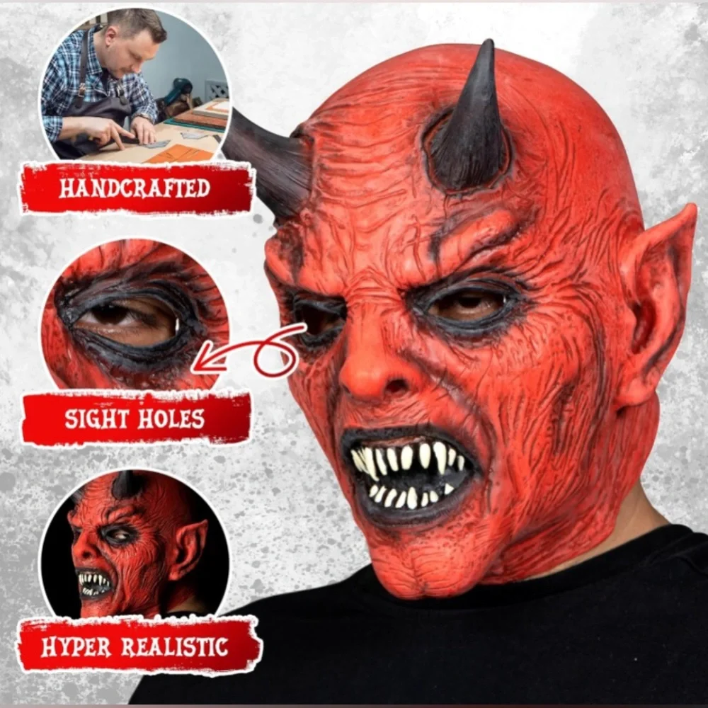 Demon Devil Mask,Devil Latex Mask Headgear,Halloween Fright. NEW!!!